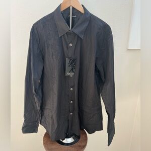7 Diamonds Black Embroidered Button-Up Shirt Jacket